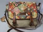 NWT Sixtease Wildfire Messenger Bag Tapestry Patchwork Leather Up-cycled Canvas