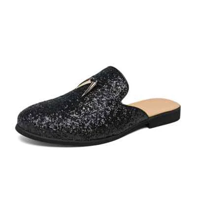 Men's Leather Shiny Half Slipper Lightweight Casual Shoes Breathable Sandals - Image 1 of 4