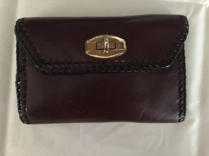 PORTAFOGLIO IN PELLE BORSA POCHETTE TASCABILE VINTAGE FATTA A MANO - Foto 1 di 10