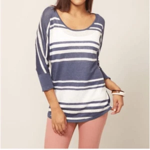 Anthropologie Sea Bleu Catrina Striped Linen Sweater Size Medium - Picture 1 of 5
