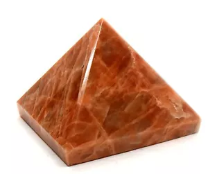 2" 115g Orange Peach Moonstone Pyramid Polished Natural Feldspar Mineral - India - Picture 1 of 5