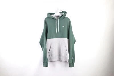 Moletom com capuz vintage Champion masculino médio desbotado logotipo clássico bloco de cores - Imagem 1 de 4