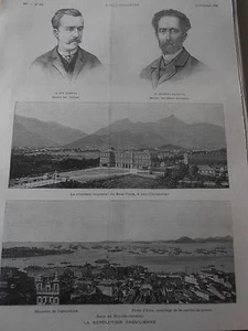 Gravure 1889 - La révolution Brésilienne Chateau de Boa-Vista Baie de Rio - Picture 1 of 2