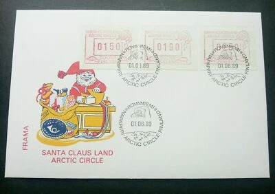 [SJ] Finland Santa Claus Land Arctic Circle 1989 ATM Gift (Frama Label stamp FDC - Image 1 of 4
