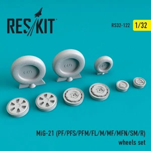 1/32 Reskit RS32-0122 MiG-21PF/PFS/PFM/FL/M/MF/MFN/SM/R wheels set - Picture 1 of 1