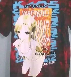 Dysorder Mens XL Graphic Tee Red Black Tye Dye Chaos Anime Comic Con Dysodr - Picture 1 of 14