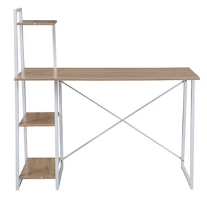 SVITA COMBO1 Schreibtisch Regal Holz-Optik in Nussbaum oder Eiche Metall-Beine - Bild 1 von 9