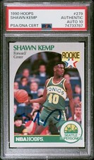 Shawn Kemp 1990 Hoops Basketball Signed Rookie Card RC #279 Auto Graded PSA 10