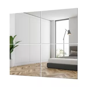 Azulejos de espejo de vidrio autoadhesivos hojas de espejo de pared para espejo y decoración de gimnasio en casa - Imagen 1 de 60