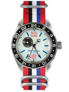Reloj Vostok Komandirskie 03098A GMT Ruso Militar Automático Vendedor de EE. UU. - Imagen 1 de 9