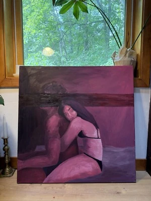 Original Oil Painting – “Rose Colored Glasses” – 30”x30” –  Canvas Art - Image 1 of 4