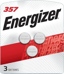 Energizer LR44 Battery, Silver Oxide 303, 357, AG13, or SR44 1.5 Volt Batteries - Picture 1 of 8