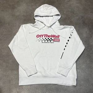Vans Off The Wall Hoodie Mens Small Y2K Sports Skating Sweatshirt, White - Picture 1 of 8
