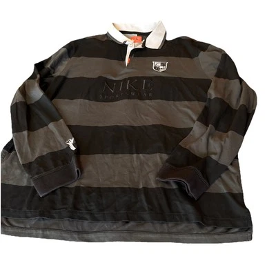 Nike Polo Dri Fit Naranja Etiqueta Rugby Camisa Negro/Gris Talla XL Foto 1 de 4