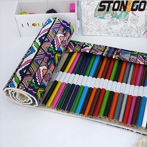 Estuche para lápices de lona de 48/72 agujeros bolsa enrollable soporte bolsa de almacenamiento Reino Unido - Imagen 1 de 21