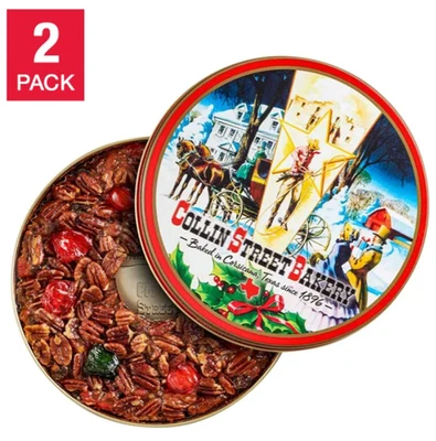 Collin Street Bakery’s Medium Sprinkle-Top DeLuxe Fruitcake, paquete de 2 Foto 1 de 4