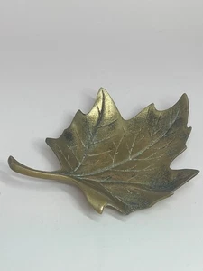 Vtg Solid Brass Maple Leaf "381 Colonial Virginia, Hampton VA, 5.5" - Picture 1 of 4