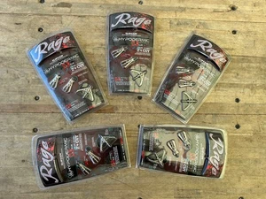 5 packs Rage Hypoderic NC No Collar Steel Broadheads 100 Grain 2" Deer Hunting - Picture 1 of 2