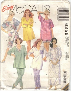 6256 McCall's Pattern 'Easy" Women's Nightshirt & Pajamas Size Large 18-20 UC FF - Picture 1 of 2
