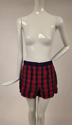 TRAJE DE BAÑO VINTAGE AÑOS 50 ROJO, VERDE Y AZUL TARTÁN TRAJE DE BAÑO PANTALONES CORTOS Foto 1 de 4