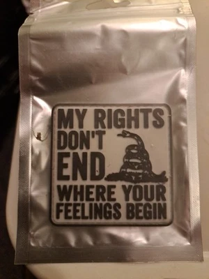 Parche moral PVC 5ive Star Gear - Gancho y bucle - "Mis derechos no terminan..." - 2" X 2" Foto 1 de 2