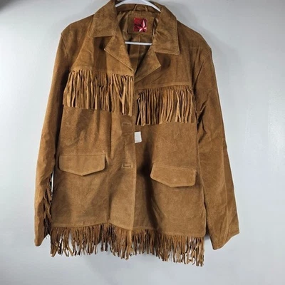 Chaqueta Blazer Western Vintage Gamuza Flecos Para Mujer Boho Hippie Estilo Vaquero Foto 1 de 4