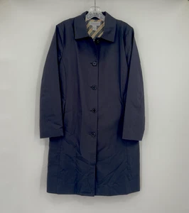 Brooks Brothers Womens Black Cotton Button Trench Coat Mid Length Sz S NWT - Picture 1 of 7