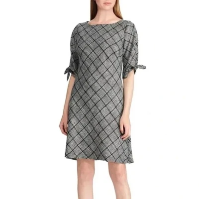 American Living Lassina Shift Grey Dress Size 8 Checkered Plaid Career Classy  - Image 1 of 4