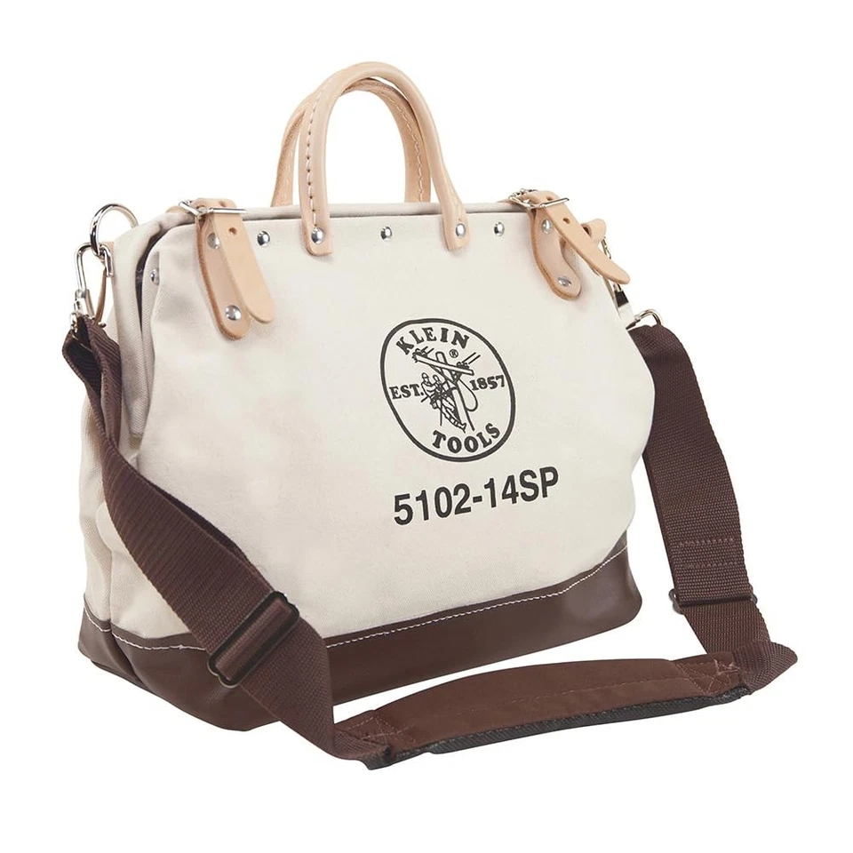 Klein Tools 14 Inch Portable Tool Box Heavy Duty Canvas Tool Tote Bag - Image 1 of 4
