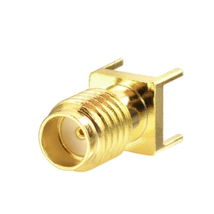 SSMA Jack hembra a través de orificio vertical PCB montaje recto soldadura RF conector coaxial - Imagen 1 de 5