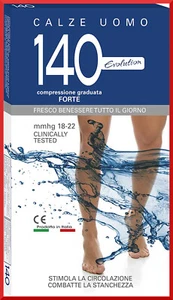 Calze a COMPRESSIONE GRADUATA FORTE lunghe per uomo 140 denari den in cotone - Foto 1 di 8