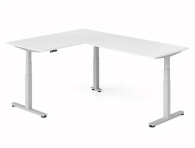 Winkelschreibtisch L-Form 160x240x63-127 cm Schreibtisch el. höhenverstellbar - Bild 1 von 4