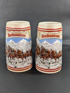 2er Set, 1985 Budweiser Stein, Ltd Edit, "A" Series, World Famous Clydesdales - Bild 1 von 10
