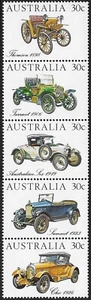 MUH Australian Veteran & Vintage Cars 1984 Stamp Set In Strip of 5 - Picture 1 of 1