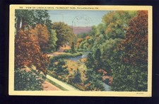 Vintage Postcard 1943, View Lincoln Drive Fairmount Park, Philadelphia PA