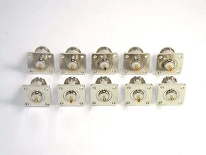 10pcs RF Connector N Female 4 Hole Panel Mount Teflon Insulation Nickel Body - Picture 1 of 6
