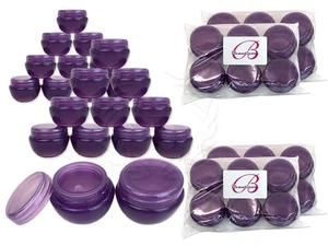 24 Stück 10 Gramm/10ml Lila Rund Mattiert Probengläser mit Inneneinsatz und Deckel - Bild 1 von 1