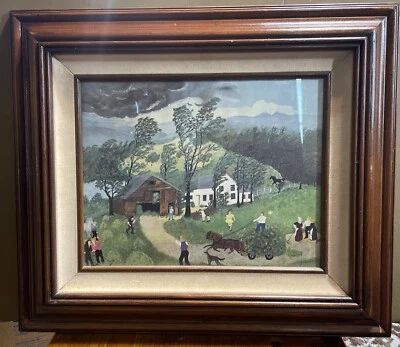 Impresión enmarcada Grandma Moses "The Thunderstorm" 22”X 19” Foto 1 de 4