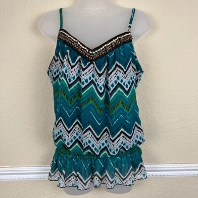 Soulmates Y2k Vintage Fairy Fairycore Babydoll Womens L Beaded Earthy Peplum Hem - Image 1 of 4