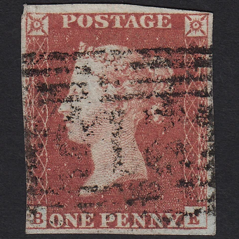 T33_08 GB QV 1841 1d RED-BROWN PLATE 87 SG8-B1(1) BE GU LANARK 215 NR 4M IMPERF Cover