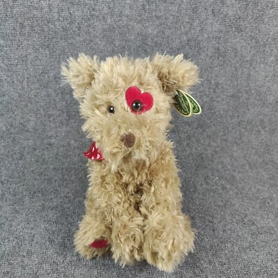 Bearington Collection Dog Plush Puppy Terrier Spot Heart Bandana Valentine Gift - Image 1 of 4