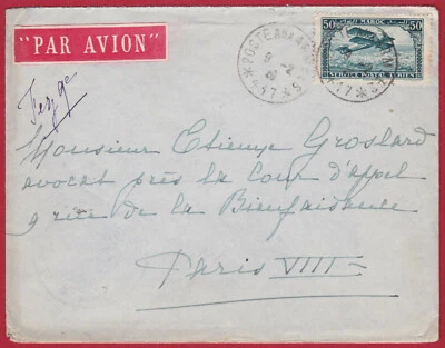 Morocco Maroc 50c Green Air Mail Postal Cover to France Poste Aux Armees - Image 1 of 2