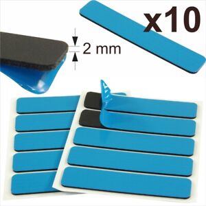 10x Car Number Plate Sticky Pads Double Sided Adhesive Fixing 2mm Tape Strips