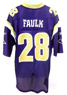 Camiseta de fútbol juvenil St. Louis Rams Marshall Faulk azul marino 28 Foto 1 de 2