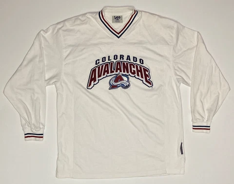 Vintage Colorado Avalanche 90’s Lee Sport Embroidered Sweater White Size XL Cover