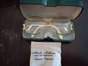 CAZAL AUTHENTIC 90' EYEGLASSES MOD 318 col 652 GOLD/TRANSP.& GREEN FRAME W/CASE - Picture 1 of 9
