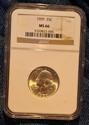 1959 25C Washington Quarter  NGC MS 66  - Image 1 of 2
