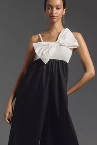 NWT Anthropologie Hutch Colorblock Bow Jumpsuit size M - Picture 1 of 7