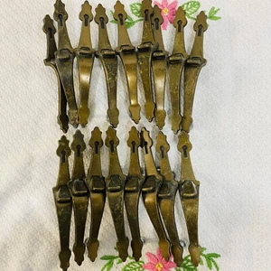 17er Set Vintage Messing Schubladengriffe Schrankgriffe Kolonialstil MCM - Bild 1 von 12