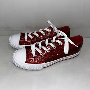 Scarpe sneakers nuove Converse rosse glitter scintillanti ragazza ragazzo 2 - Foto 1 di 5